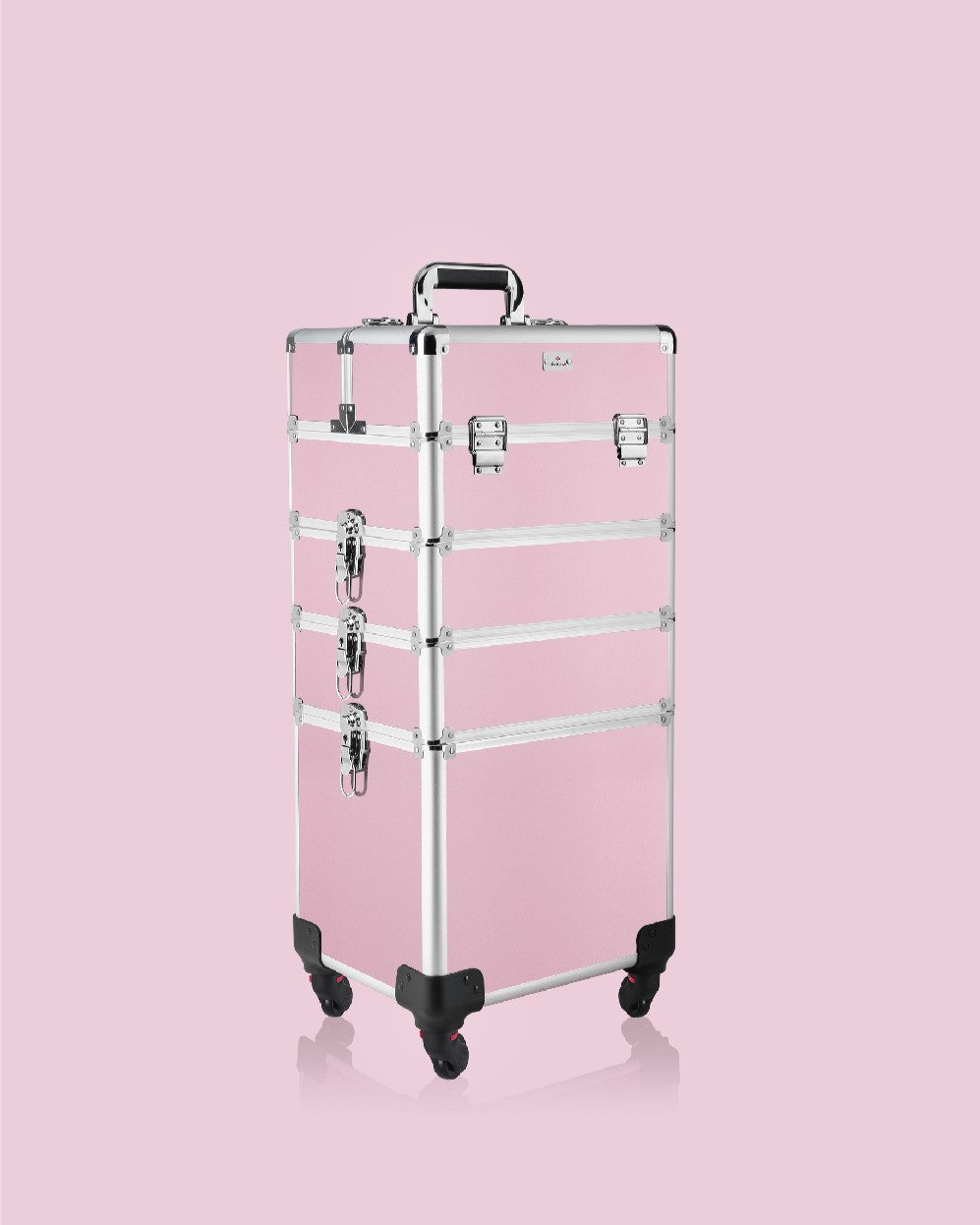 Cosmetiquera Neceser de 4 Niveles Rosa Liso