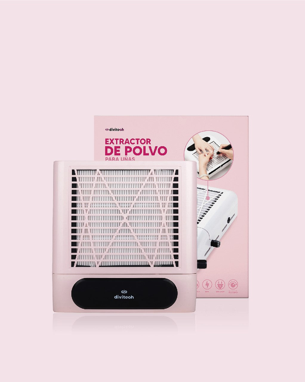 Extractor de Polvo para Uñas 80w Color Rosa