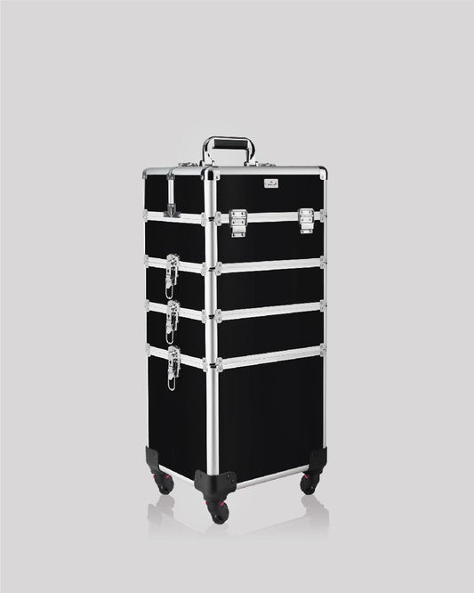 Cosmetiquera Neceser de 4 Niveles Negro Liso