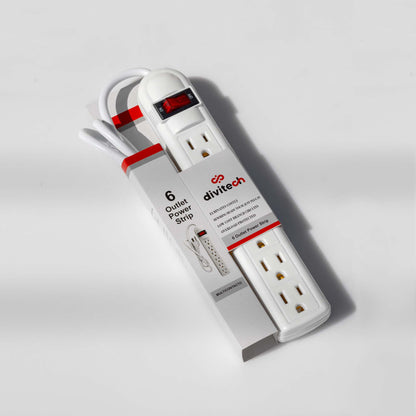 Multicontacto de 6 Entradas y Cable de Cobre 1800w