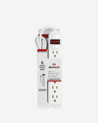 Multicontacto de 6 Entradas y Cable de Cobre 1800w